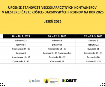 Aktuality / Rozpis veľkokapacitných kontajnerov na rok 2025 - foto